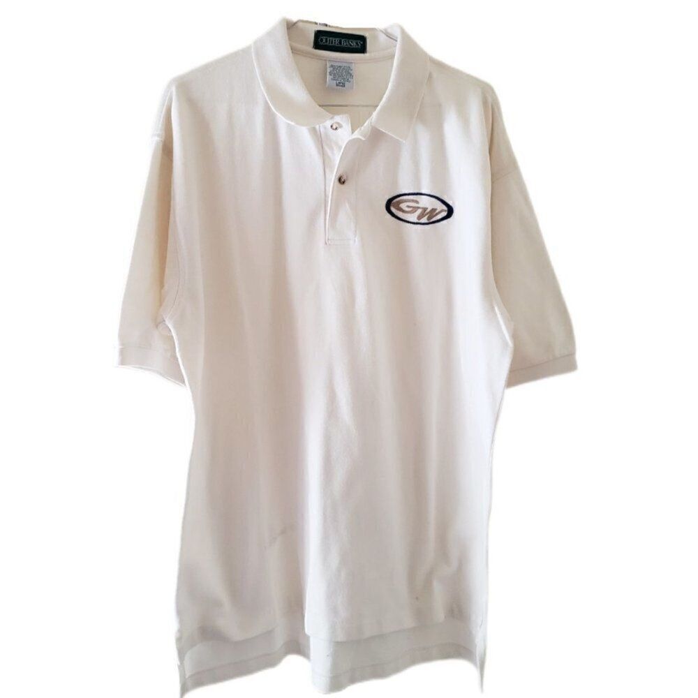 Outer Banks "GW" Cream Colored Short Sleeve Polo - Large